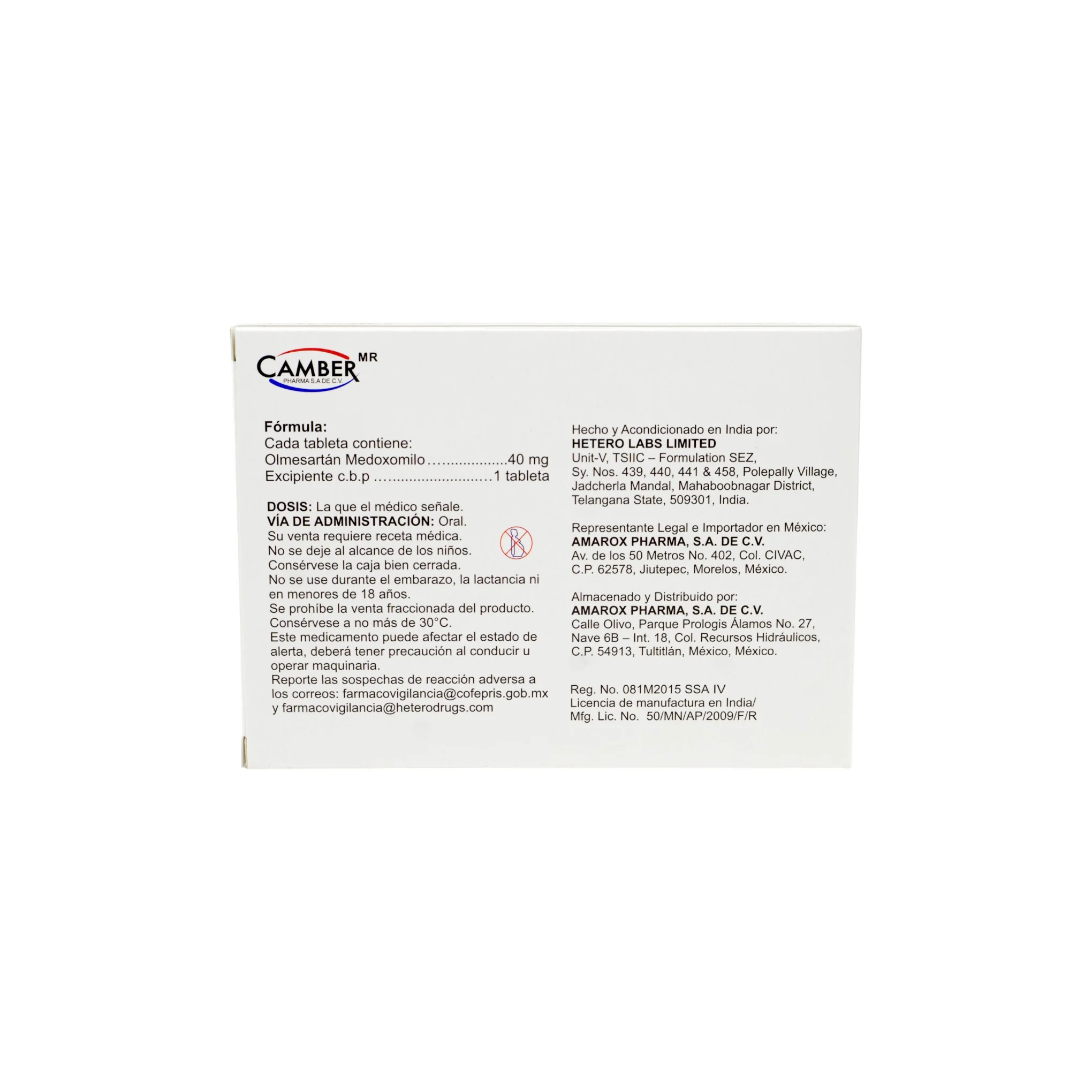 Olmesartán Medoxomilo de 40 mg Caja C/28 - Image 4