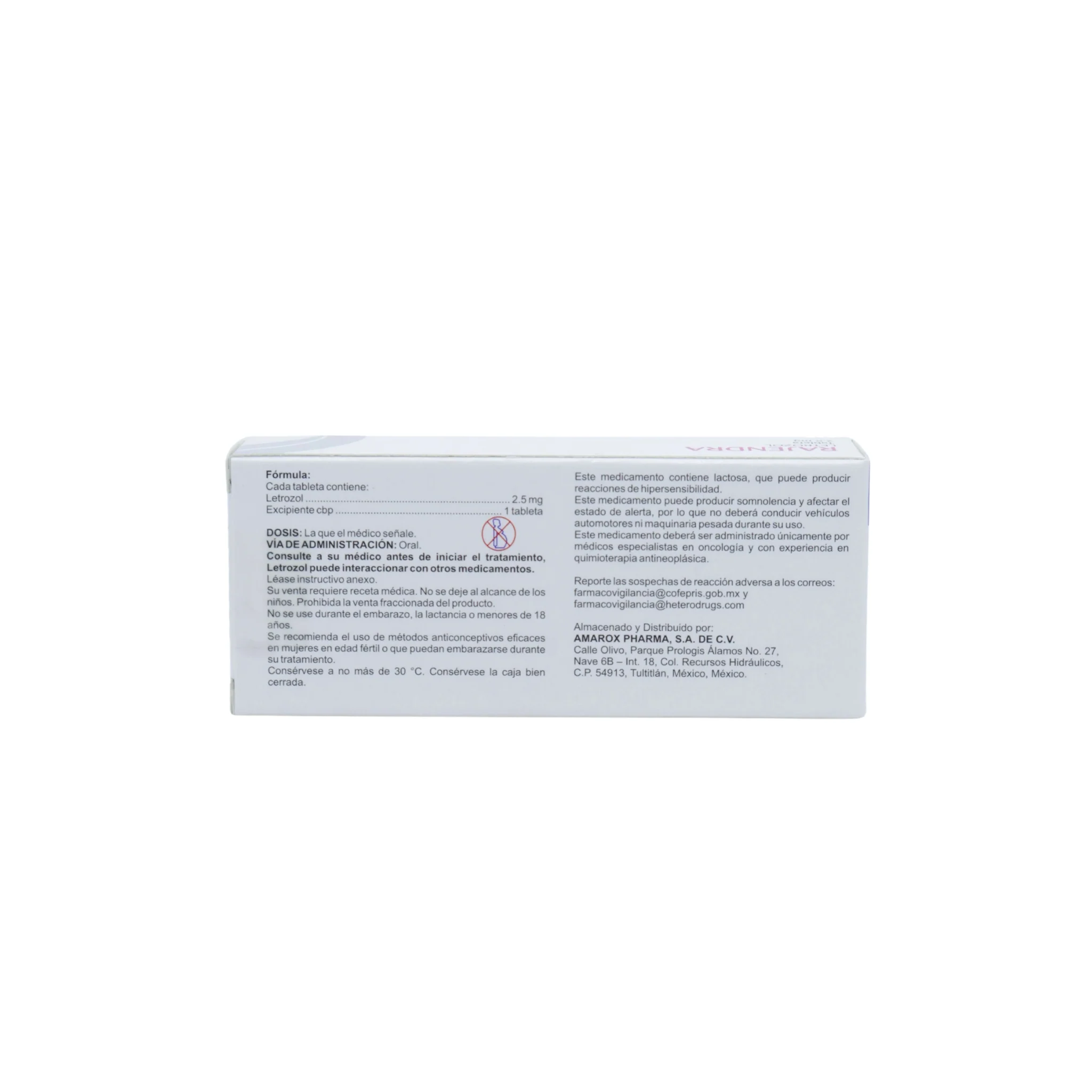 Rajendra Letrozol 2.5 mg, Caja con 30 tabletas - Image 4